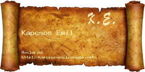 Kapcsos Emil névjegykártya