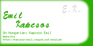 emil kapcsos business card